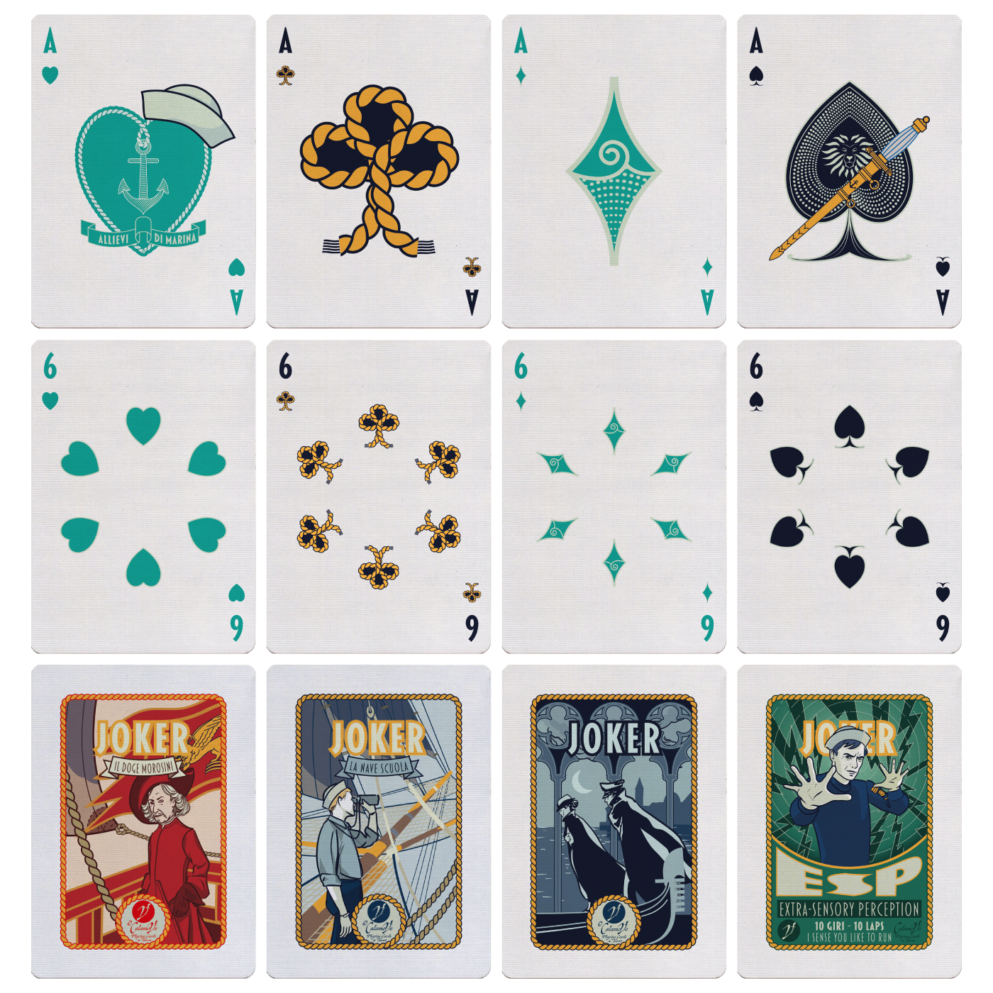 Divinissimi Assi – Red Deck | Italian Illustrated Playing Cards (Poker Size)